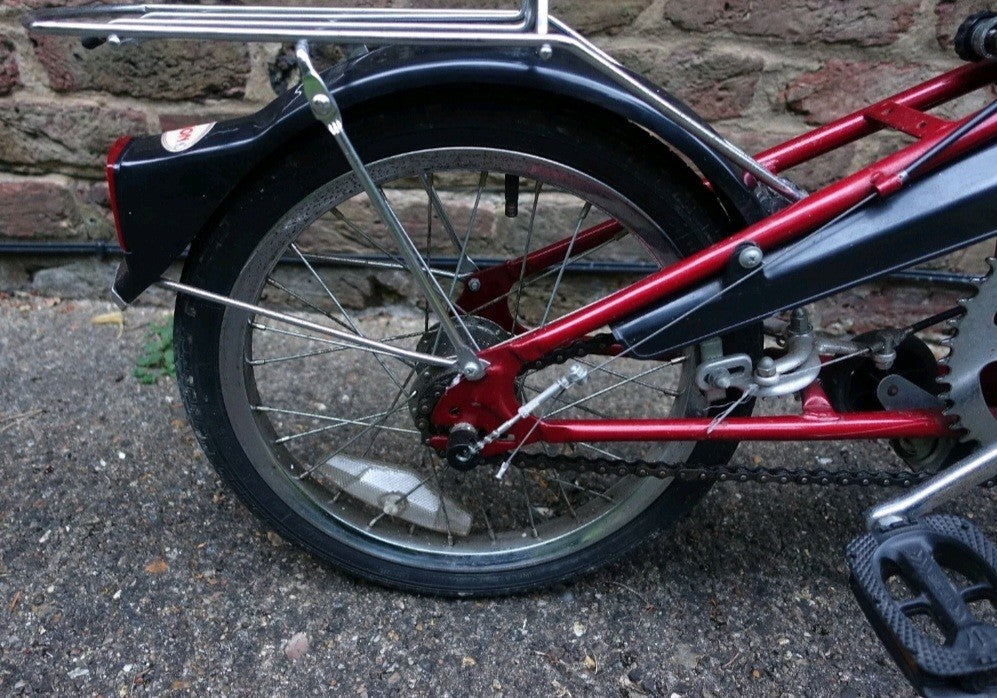Pair Vintage DAHON III Folding Bikes E203 3-Speed Retro Red Camper Caravan Boat