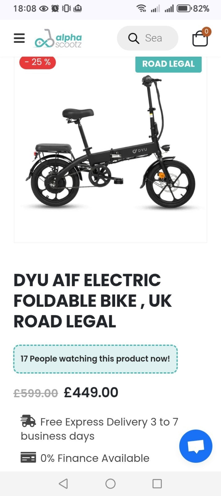 DYU A1F 16 Inch Wheel Electric Folding Foldable Commuter Bike Bicycle