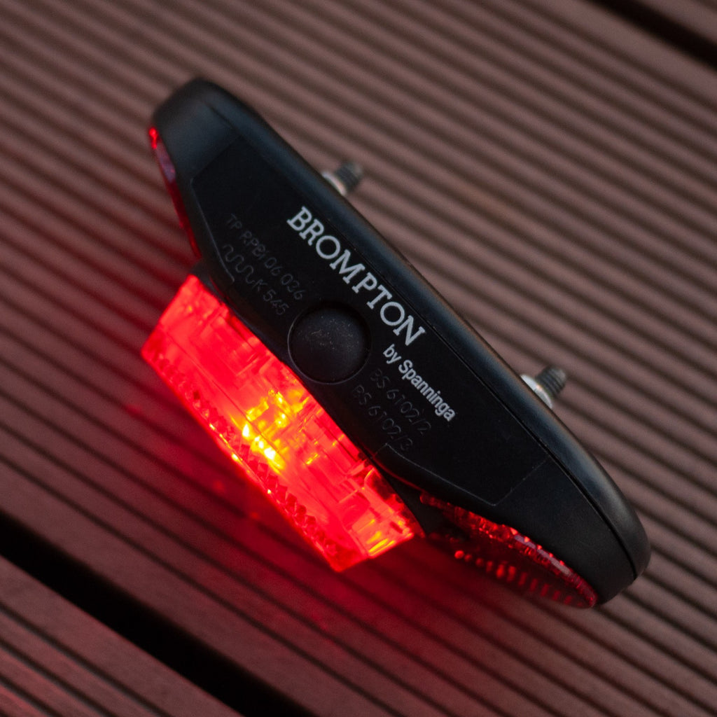 Brompton Front Retro LED Headlight & Rear Spanninga LED Reflector Light Bracket