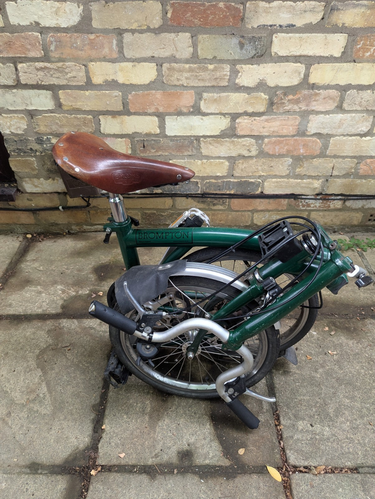 Brompton Folding Bike 16in Wheels Green 3Speed Derailleur Gears