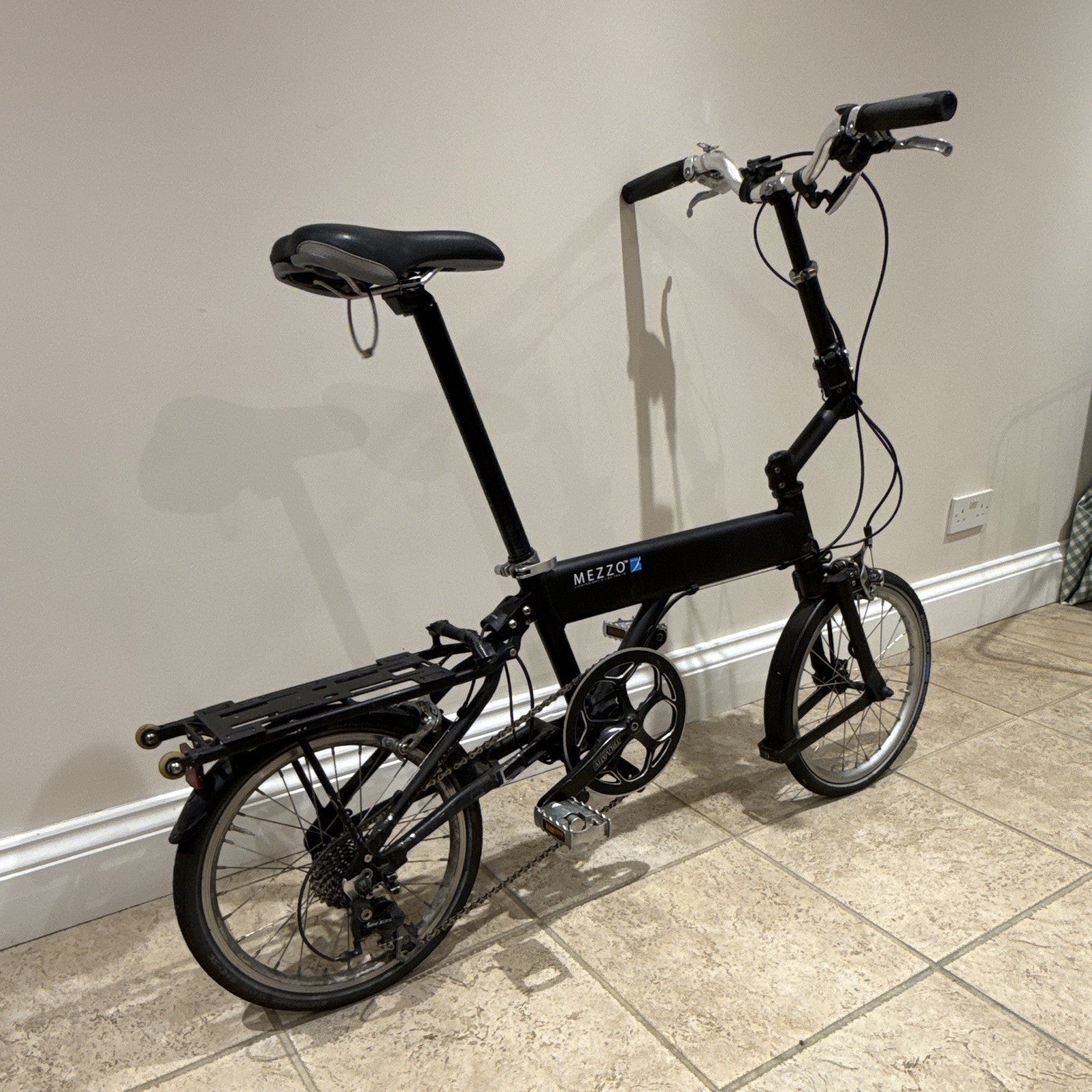 Mezzo D9 Folding Bike, 16inch Wheels,  Black Frame