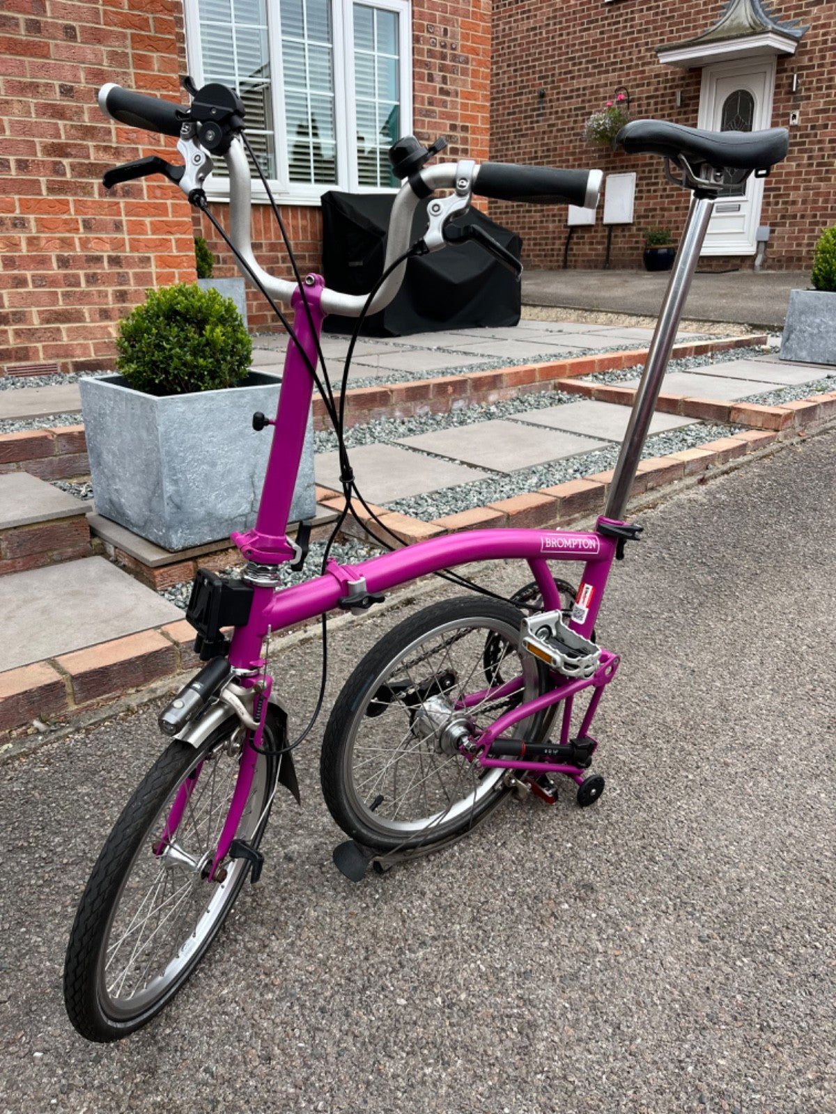Brompton M3L folding bicycle n rare Berry Crush (2016) One Owner, Fully Register