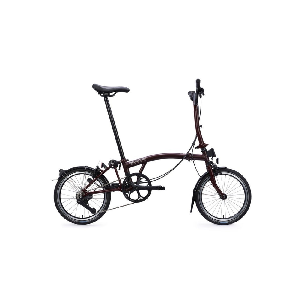 Brompton Folding Bike C Line - 12-speed Plum Red