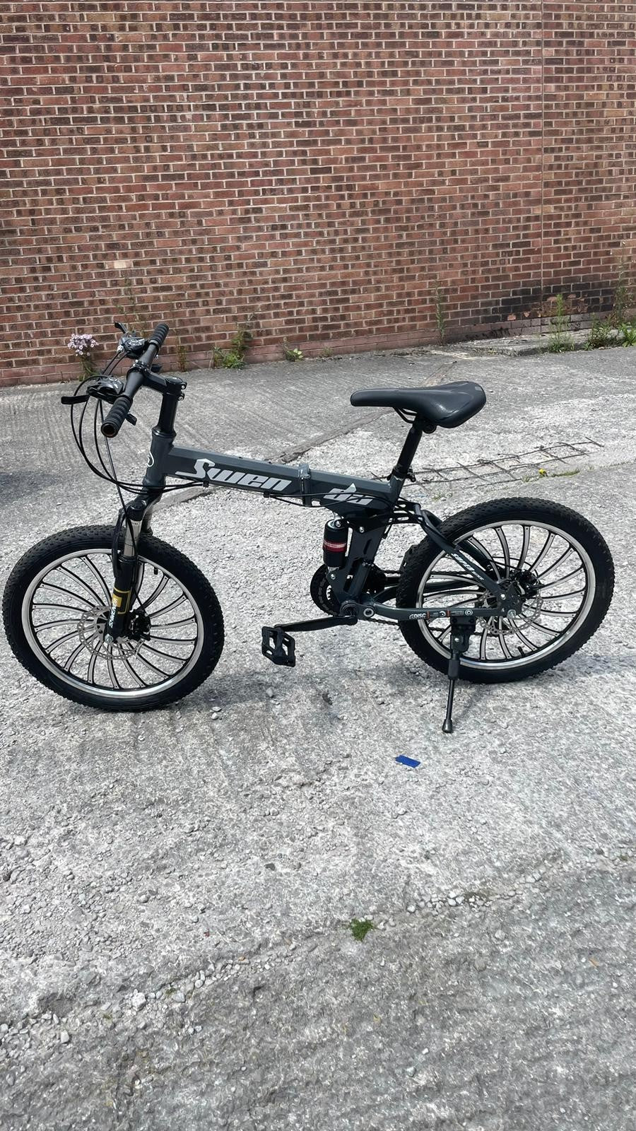 20 inch Unisex Folding Bike Adult Kids City Bike 7 Speed Disc Brakes Bicycle