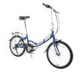 Ammaco Pakka Compact 20 Inch Wheel Folding Shopper Camping Bike 6 Speed Blue