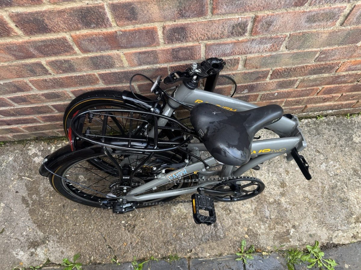 Raleigh Evo Two 20in Folding Bike 6 Speed V-Brake Rack Mudguards Grey Black