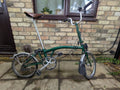 Brompton Folding Bike 16in Wheels Green 3Speed Derailleur Gears