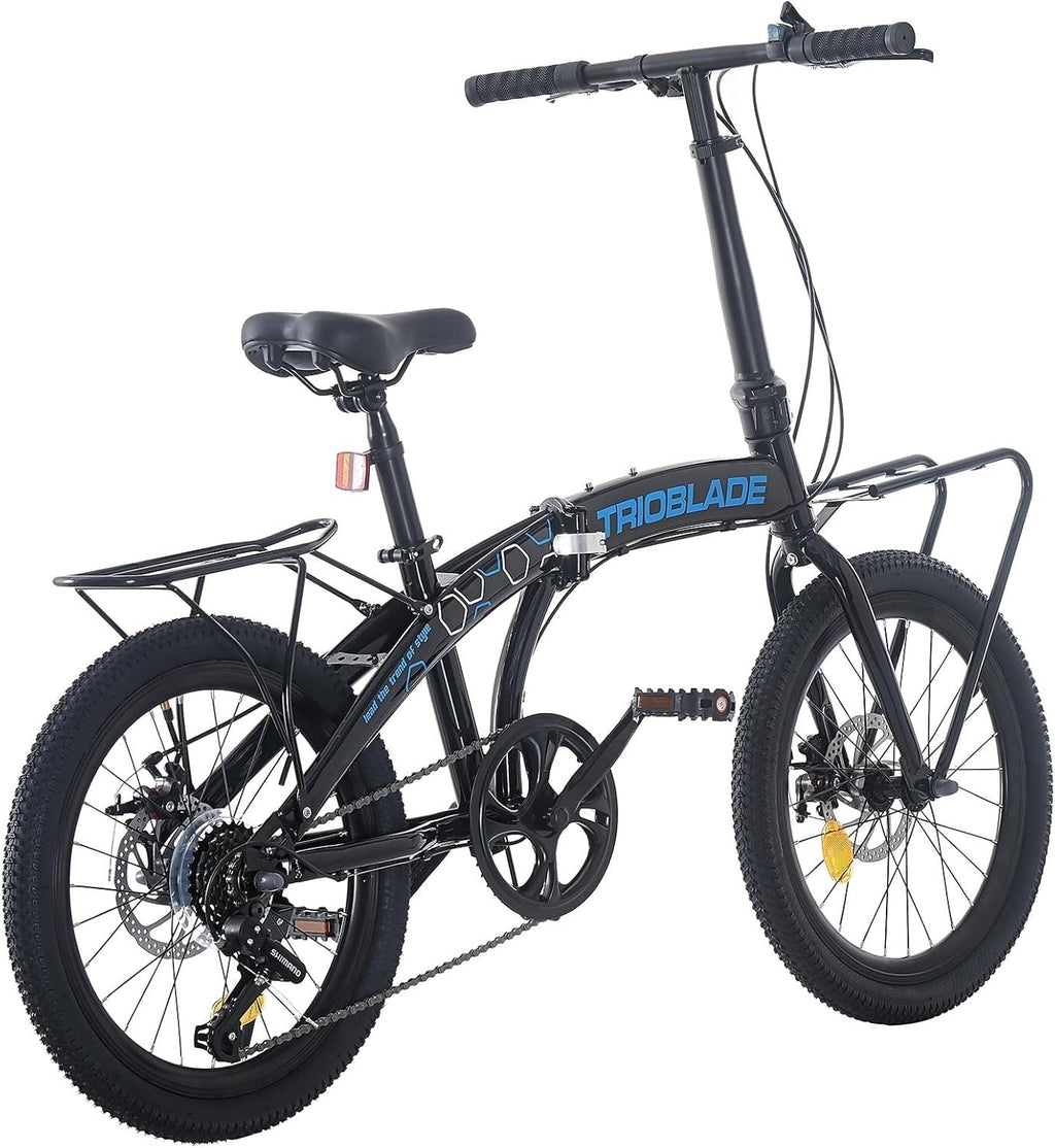 Folding Bicycle 20 Inch Bikes for Adults 7-Speed Variable Foldable City Bicycle