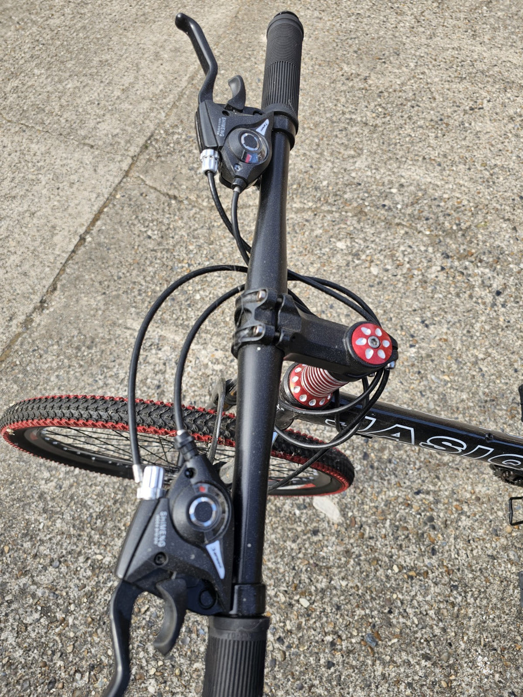 JASIQ Folding Mountain Bike 26in Full Suspension 21-Speed Disc Brakes Black/Red