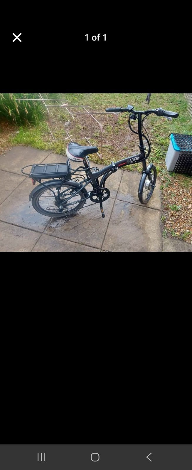 eLIFE Folding Bike 20 in Black Flat Bar with Rear Rack & Mudguards
