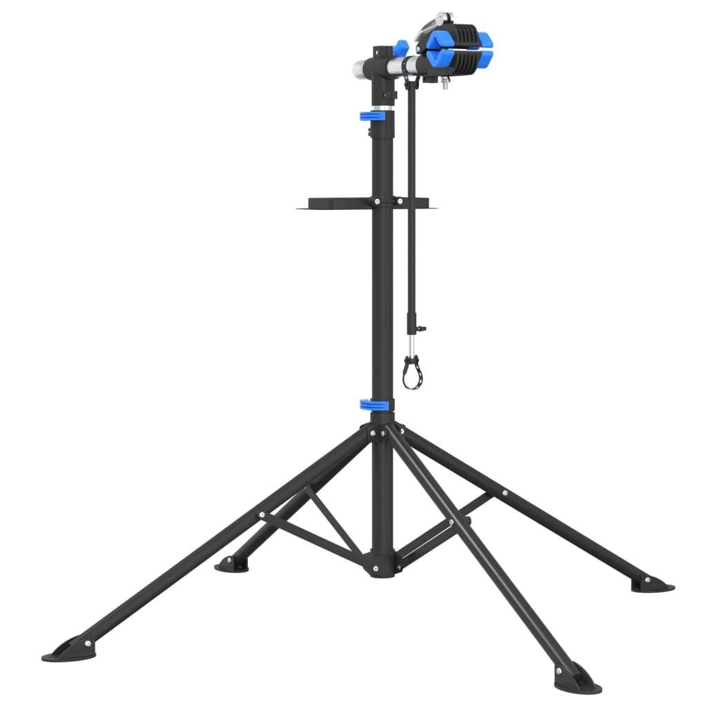 Foldable Bike Repair Stand, Adjustable 108-188 cm, Blue & Black, Steel & TPR