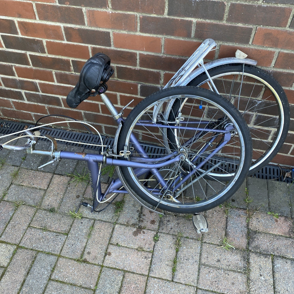 Vintage Classic 1973 Lilac Raleigh Stowaway Folding Bike