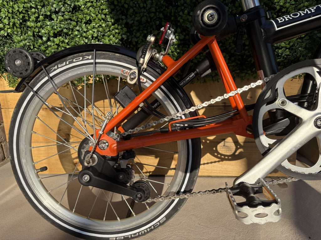 Brompton S6L 2014 6-Speed Folding Bike - Orange & Black - Very Good Condition