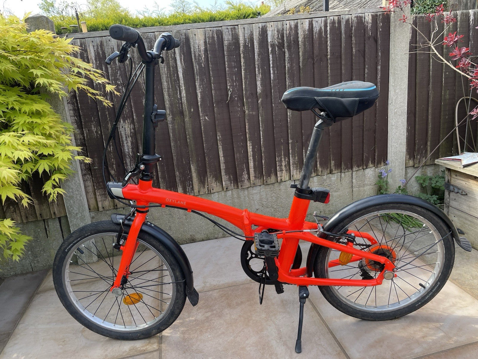 Oxylane Tilt 500 Foldable Bicycle Orange 7-Speed