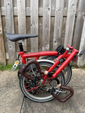Brompton 2006 M3L Folding Bicycle 3-Speed in Red with many accessories