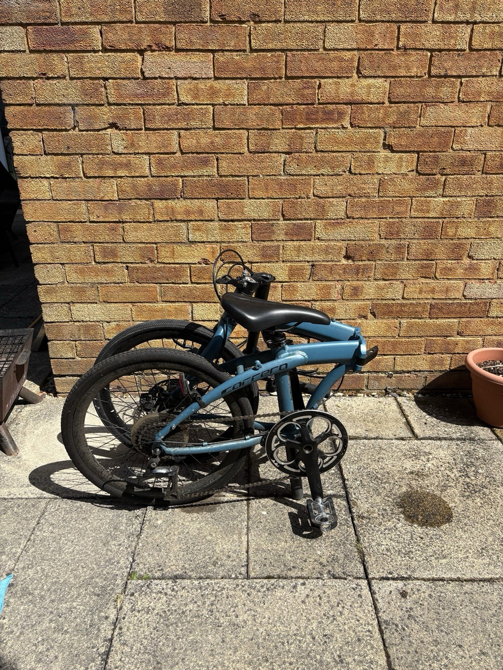 Carrera Intercity 20in Folding Bike Blue/Black, Mechanical Disc, Derailleur