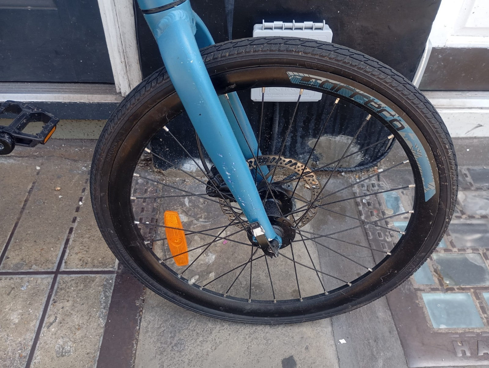 Carrera Intercity Disc 9 Speed Folding Bicycle Matte Blue Adult Fold Up Bike