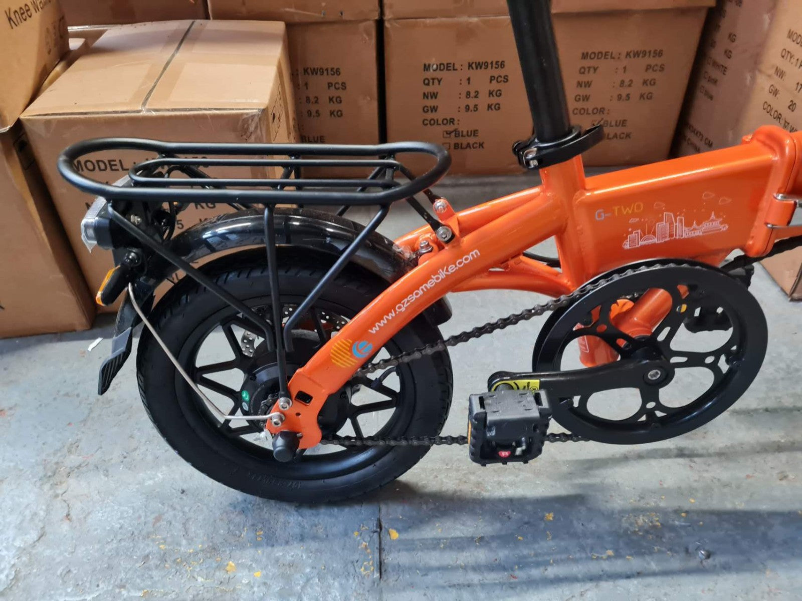 14" All-Terrain Folding bike, 36V 7.8Ah Battery, 25KM/h, Full Disc-U14R Orange