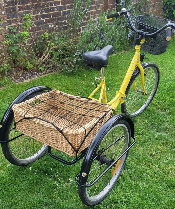 3 Wheel folding trike in good condition with gears, yellow