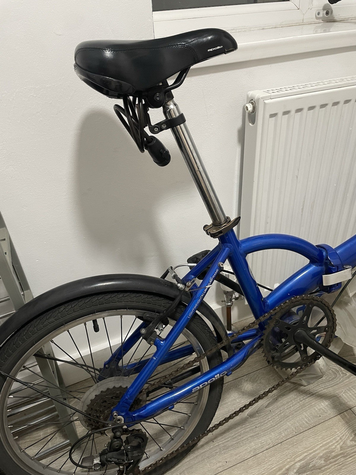Apollo Luch 20in Folding Bike, Blue, Mudguards, Steel Frame, V-Brakes