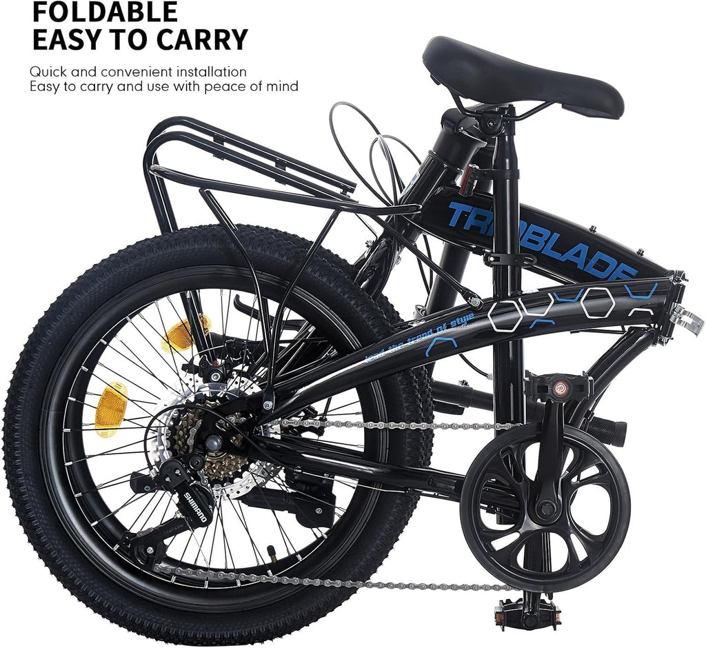 20” Folding Bike 7-Speed Shimano Drive Lightweight Aluminum Frame Commuter