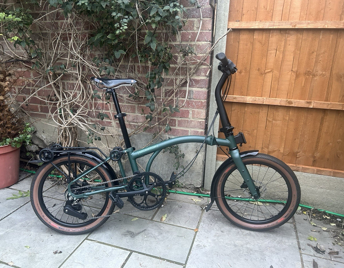 NEW Brompton G Line Green - L 20in Wheels Mechanical Disc Brakes Rack