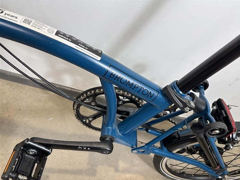 Brompton C Line 6 Speed 2023 High Handlebar Folding Bike - Ocean Blue
