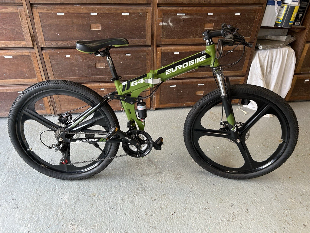 Eurobike G4 26" 21-Speed Foldable Mountain Bicycle Army Green