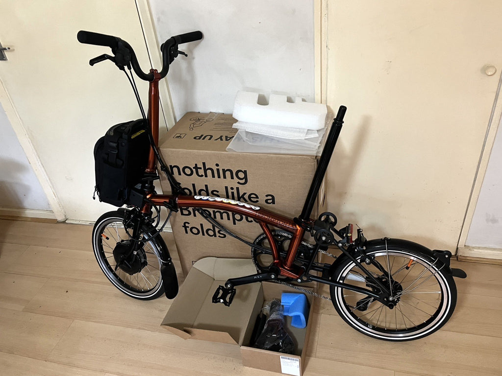 Brompton Ele ctric P Line Urban folding bike, 2024  Flame Lacquer, One size New