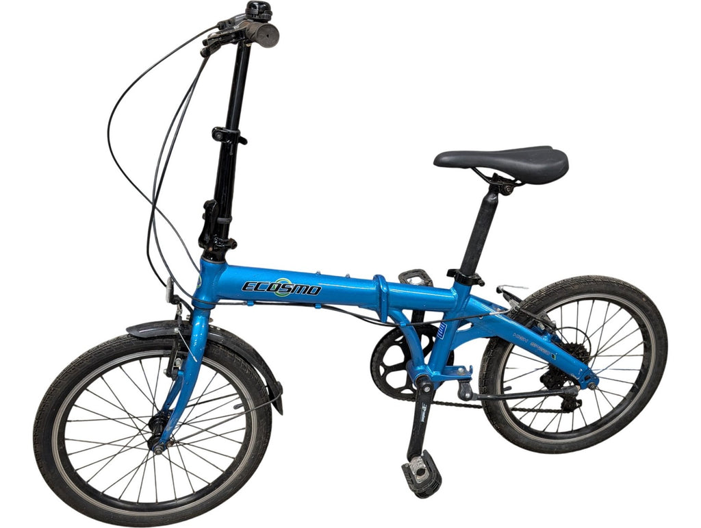 Ecosmo Folding Bike 16" Wheels Blue Shimano 6 Speed Lightweight Commuter Bicycle