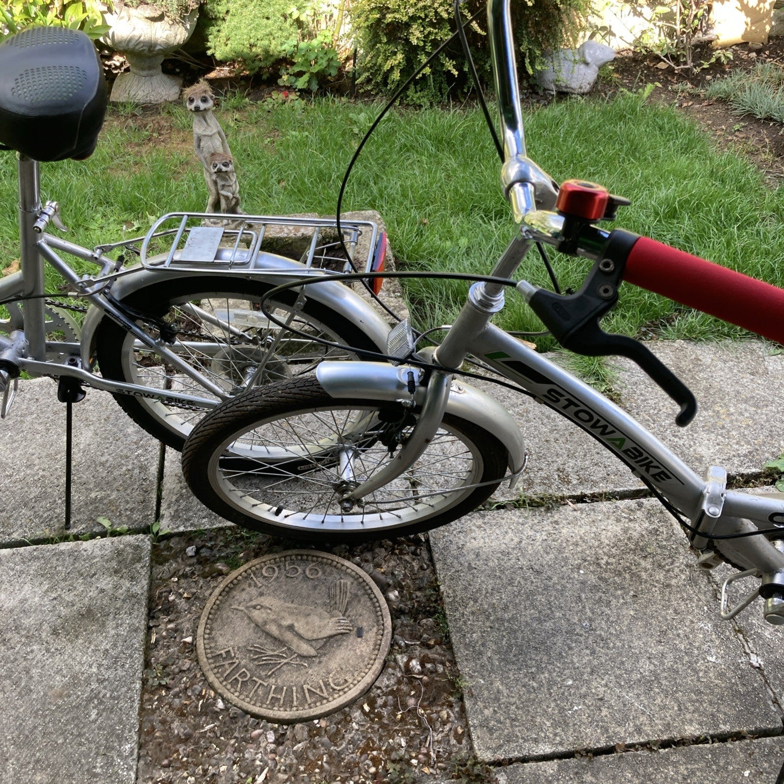 TWO Stowabikes 20in Folding Bikes Silver Rear Rack Mudguards Grip Shifter