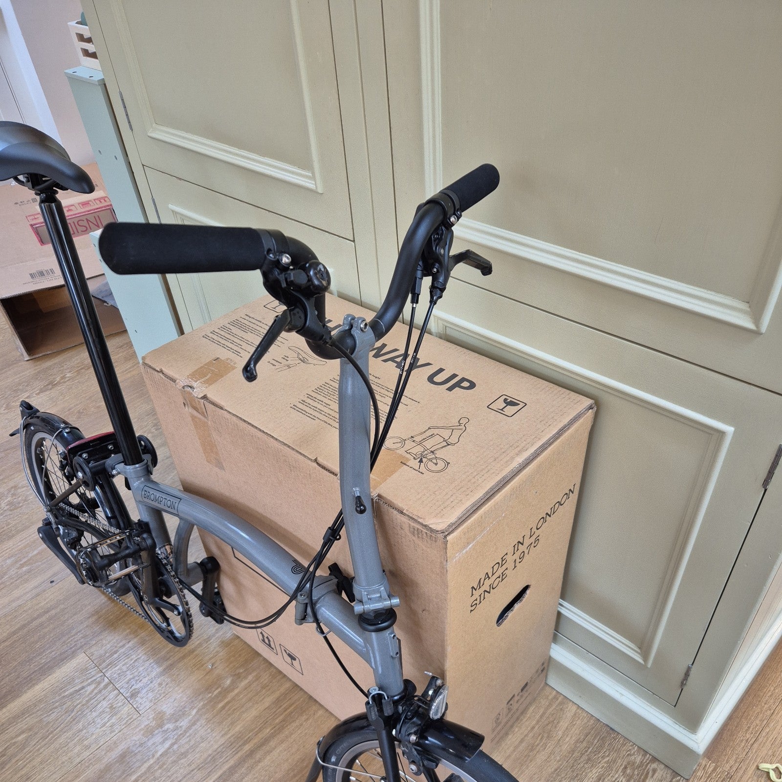 Brompton P Line 4 Speed Titanium Folding Bike Silver Black