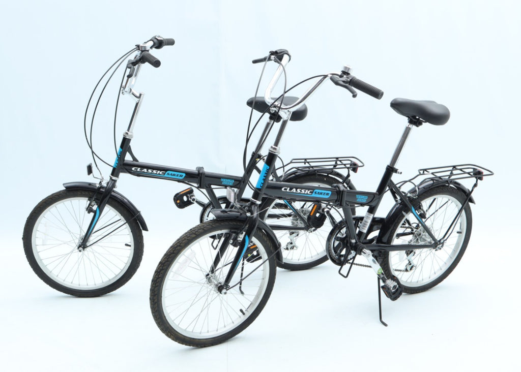 2 x Adults Black Classic Saker Folding Bike Venture Series 'Caravan / Motorhome'
