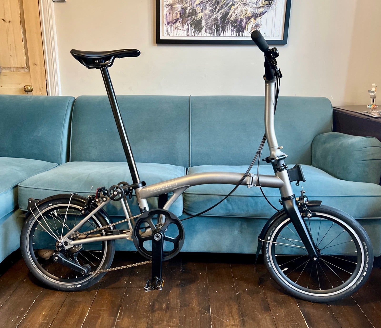 Brompton T-Line 4-Speed Titanium Folding Bike Medium rise
