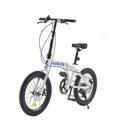 USED - 20 inch Unisex Folding Bike Adult City Bike Disc Brakes Bicycle White