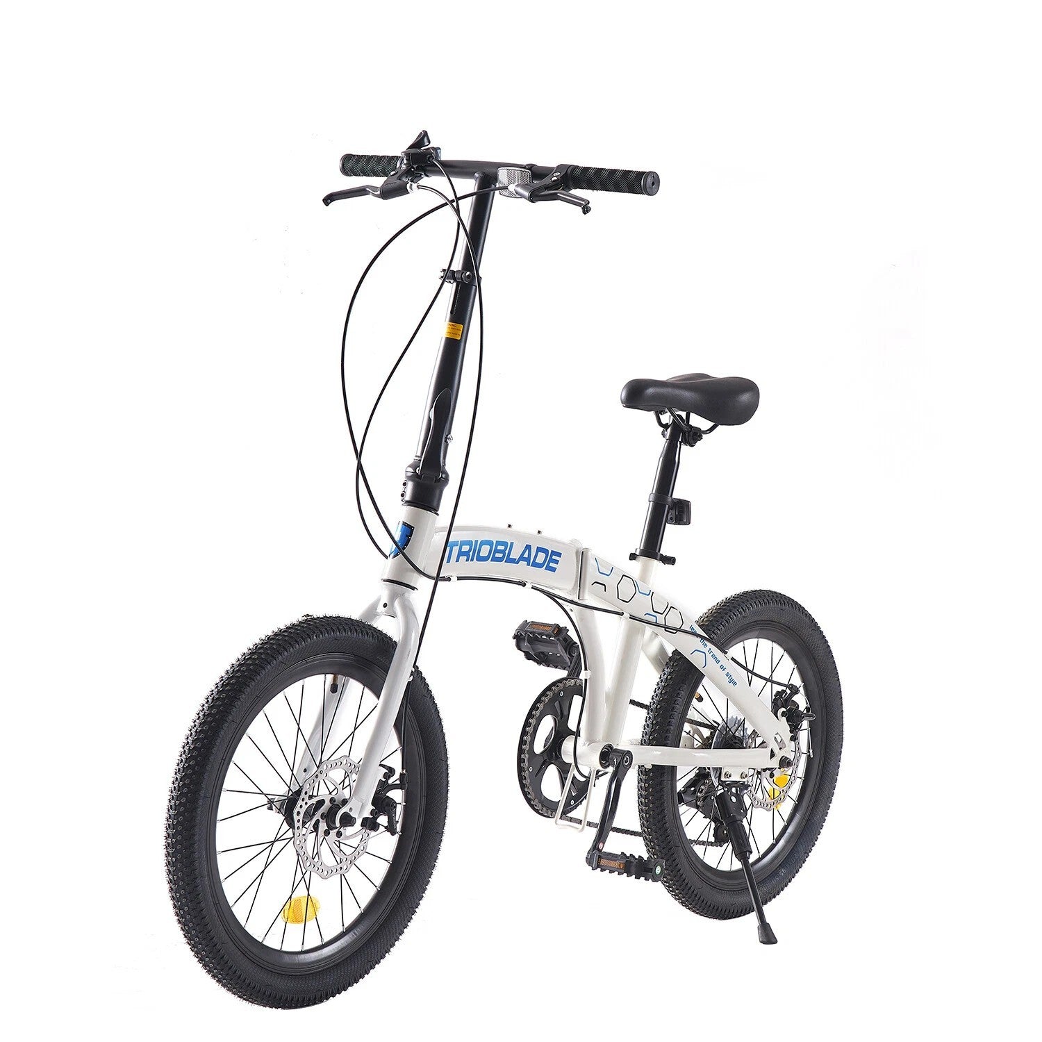 USED - 20 inch Unisex Folding Bike Adult City Bike Disc Brakes Bicycle White