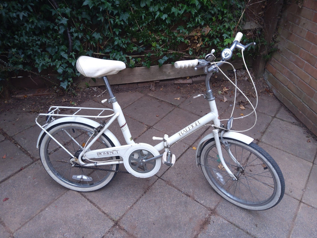 Raleigh Compact Vintage Folding Bike Bicycle 1970s Retro Cream White