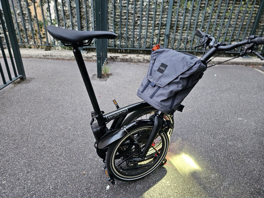 Brompton P line latest model with rear wheel motor, carbon fibre fork 2025