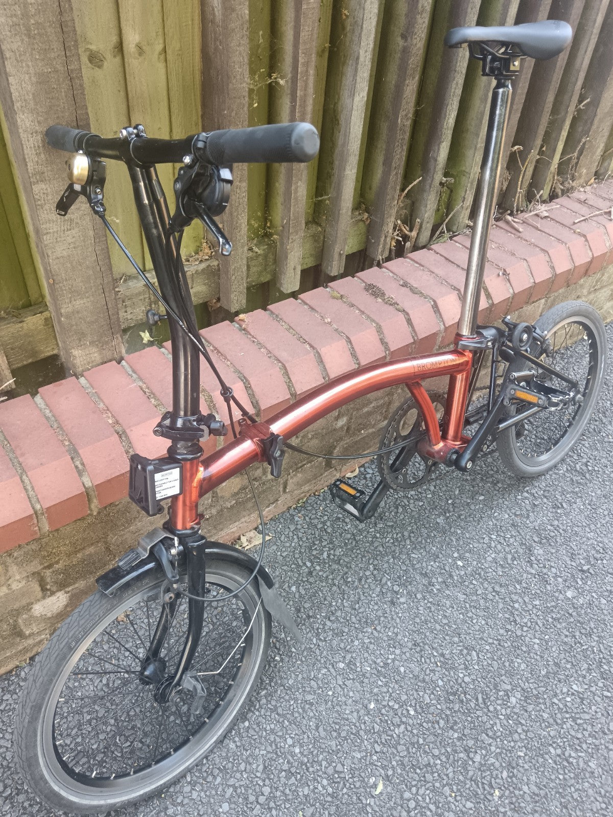 Brompton S2L Folding Bike Flame  lacquer red Black edition.