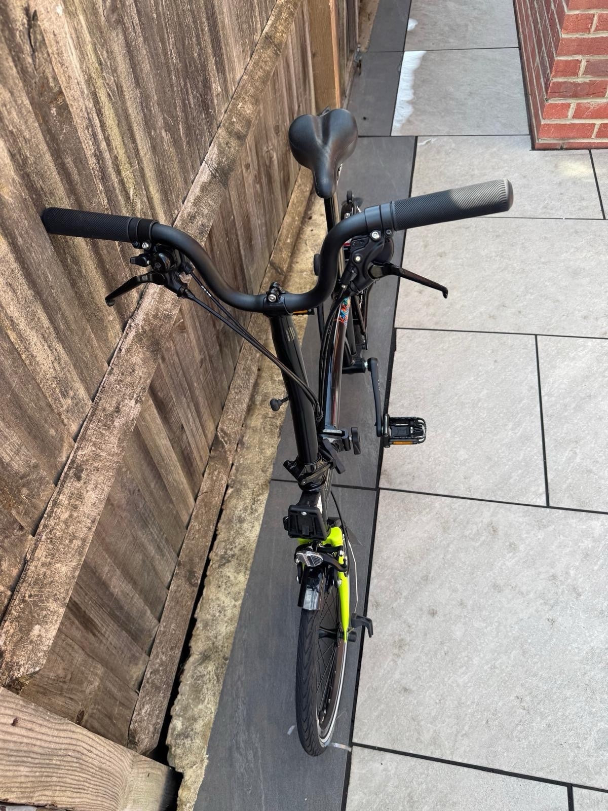 Brompton Folding Bike Black/Yellow Derailleur Gears Mechanical Rim Brakes