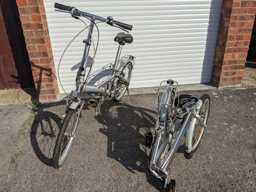 A Pair (2 off) Lightweight Aluminium Folding Bikes