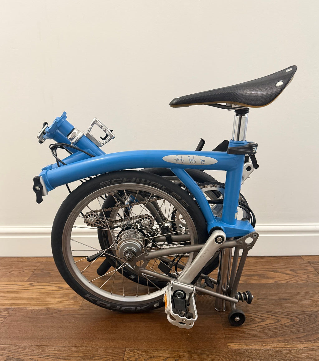 Brompton Superlight Cornflower H6L Custom Titanium 10kg Kuosac Folding Bike