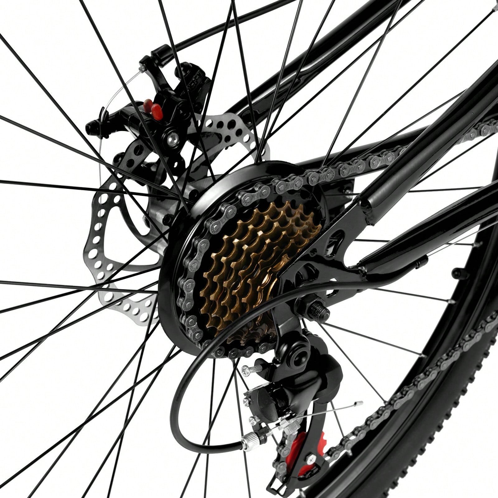26 in Folding Mountain Bike 21-Speed MTB Bicycle Full Suspension Disc Brake Bike