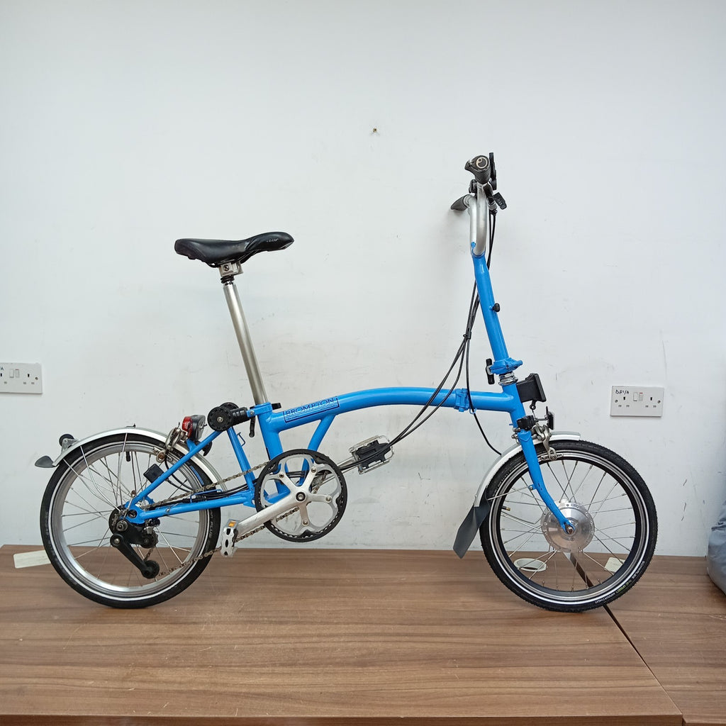Brompton C Line M6L Folding Bike Arctic Blue 6 Speed Folding Bicycle