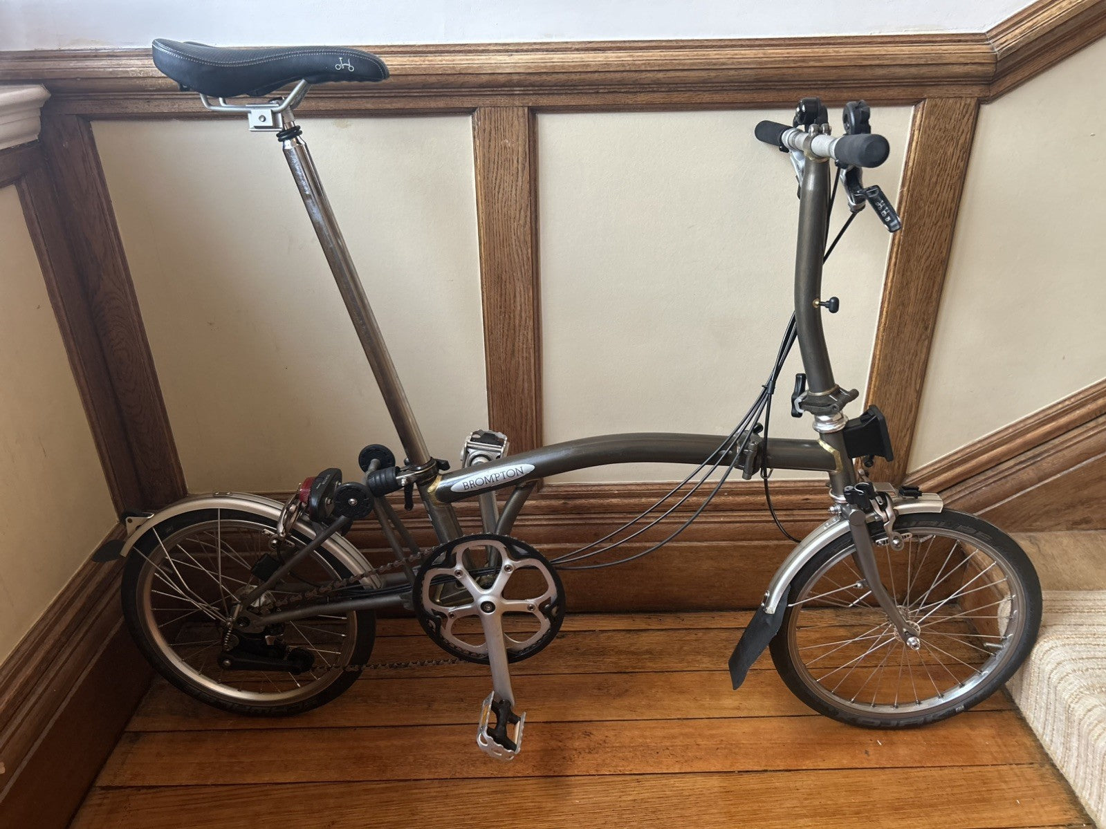 Brompton S6LX - 6 Speed Titanium & Steel Folding Bike - Raw Lacquer