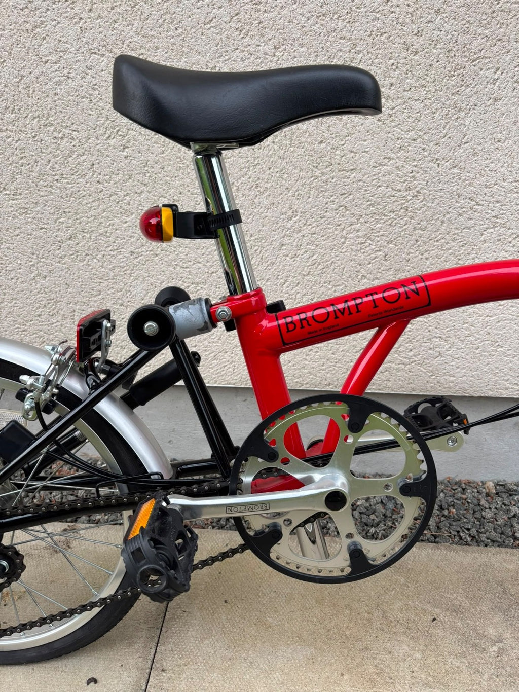 Brompton Folding Bike - Red. 3 speed. Barely used