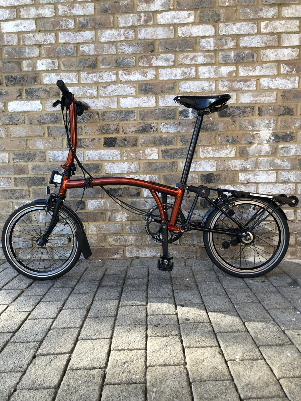 Brompton Flame Lacquer (Black Edition) Superlight Titanium with £400+ of extras
