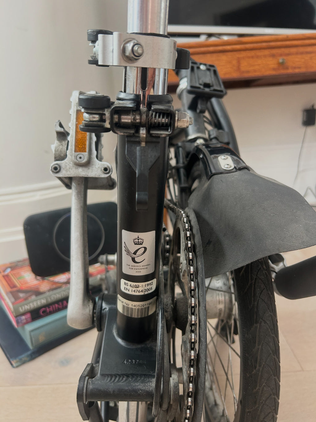 Brompton 2-Speed Black 2014 – Barely Used,  Brooks Saddle/Brompton/Barbour Bag
