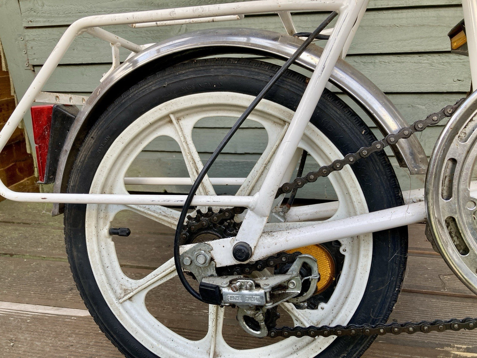 Classic Di-Blasi Folding Bicycle Cycle White 3 gears Drum Brake Nylon Wheels
