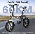16" Folding Ele Bike  Lightweight 250W Adults City  Bike 25-60km Rang